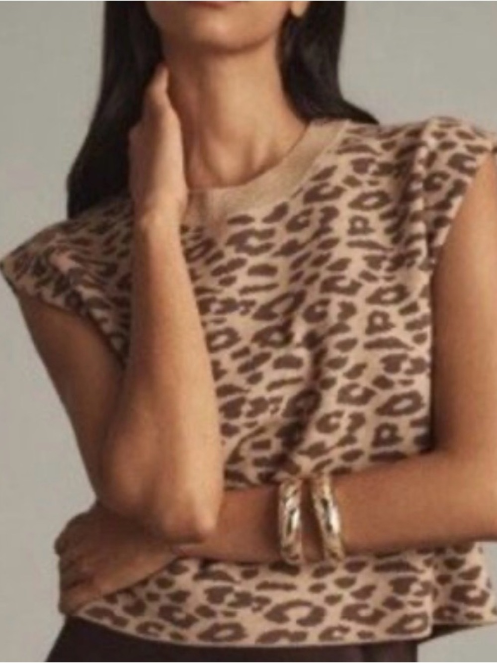Anthropolgie Maeve Noah Muscle Tank Leopard Animal Print Sweater XL NEW